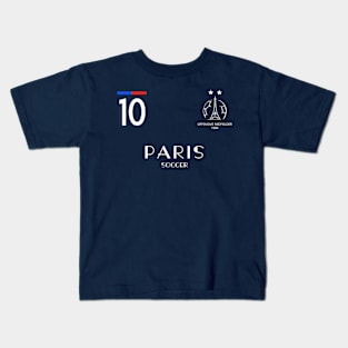 PARIS SOCCER Number 10 Offensive Midfielder Two Stars Kids T-Shirt